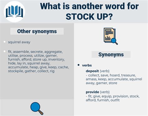 stock up synonym|stock up meaning.